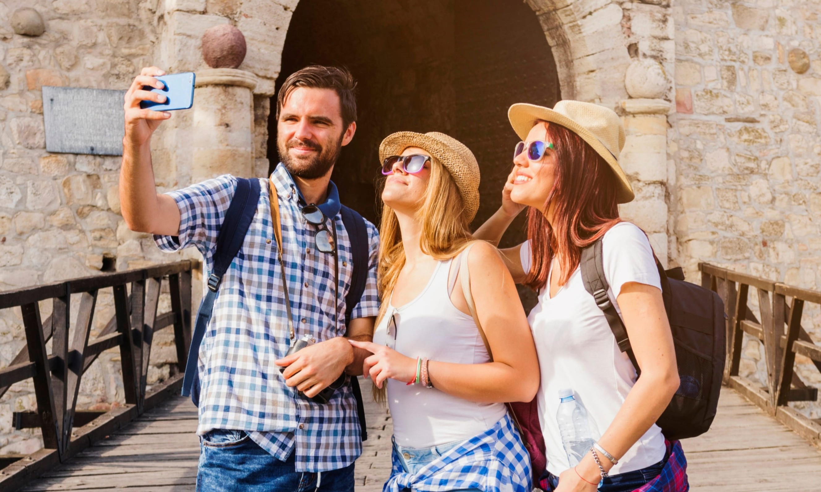 Happy travelers